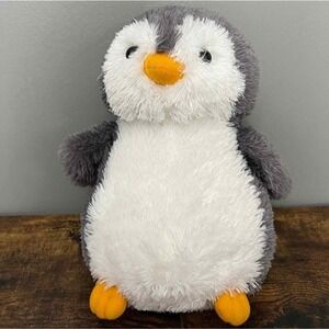Destination Nation Pom Pom Grey & White Penguin Plush